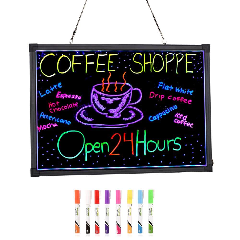 28 in. x 20 in. LED Illuminated Hanging Message Writing Board - Hercitys