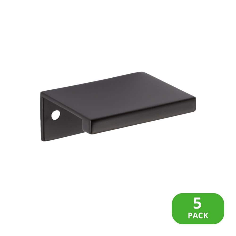 5-Pack Ethan 1-1/2 in. (38 mm) Center-to-Center Matte Black Edge Drawer Pull - Hercitys
