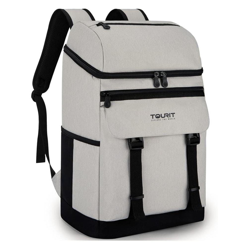 25 Liters Cooler Backpack Insulated Waterproof & Leak Proof Soft-Side Cooler for Picnic, Hiking, Work & Trip, Beige - Hercitys