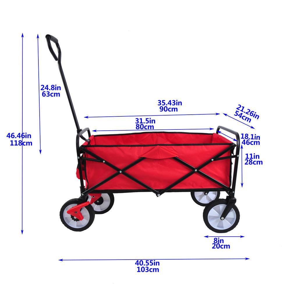 3.6 cu. ft. Metal Garden Cart with Steel Frame and 10 in. Pneumatic Tires - Hercitys