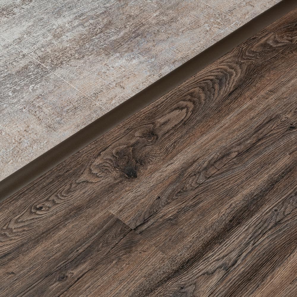 1 3/4 in. x 36 in. Mocha Aluminum CINCH T-Molding Transition Strip w/ Snaptrack - Hercitys