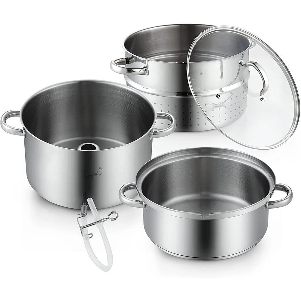 11 qt. Stainless Steel Basic Fruit Juicer Steamer Multipot, Silver - Hercitys