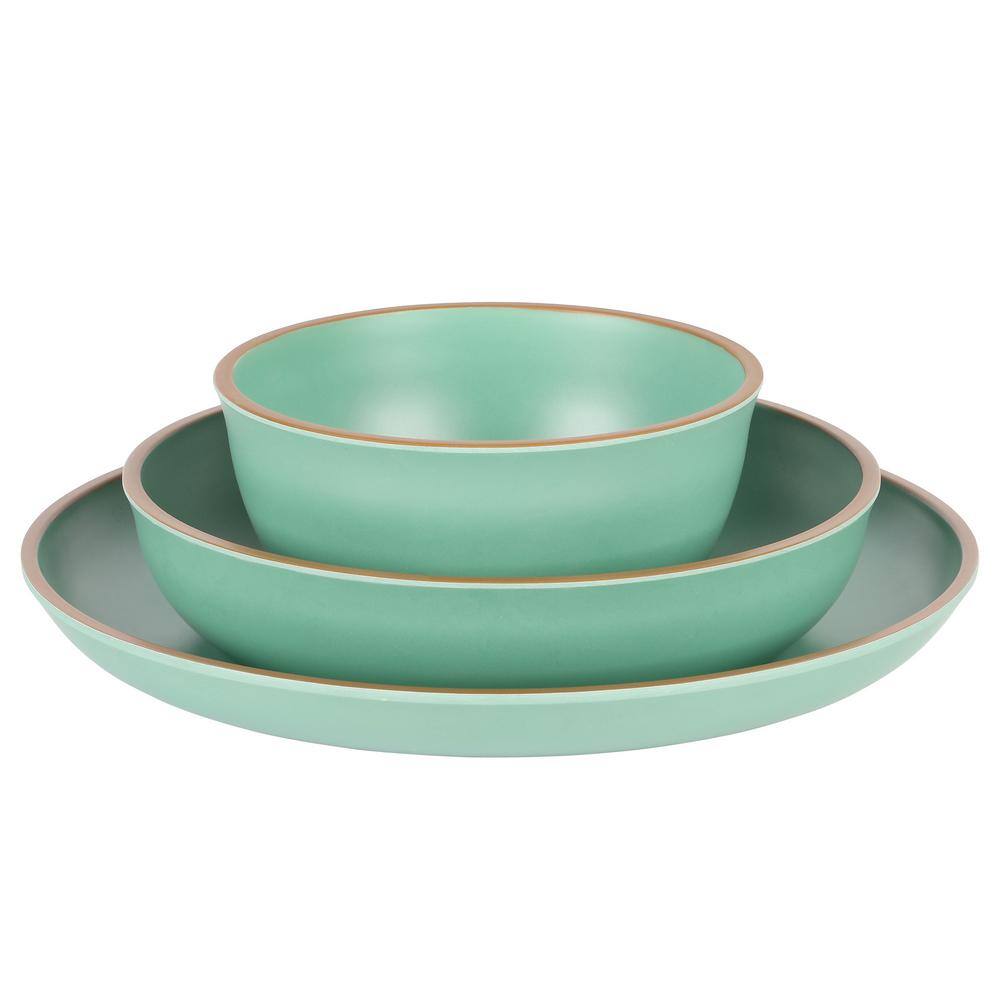 12-Piece Double Bowl Melamine Dinnerware Set - Hercitys