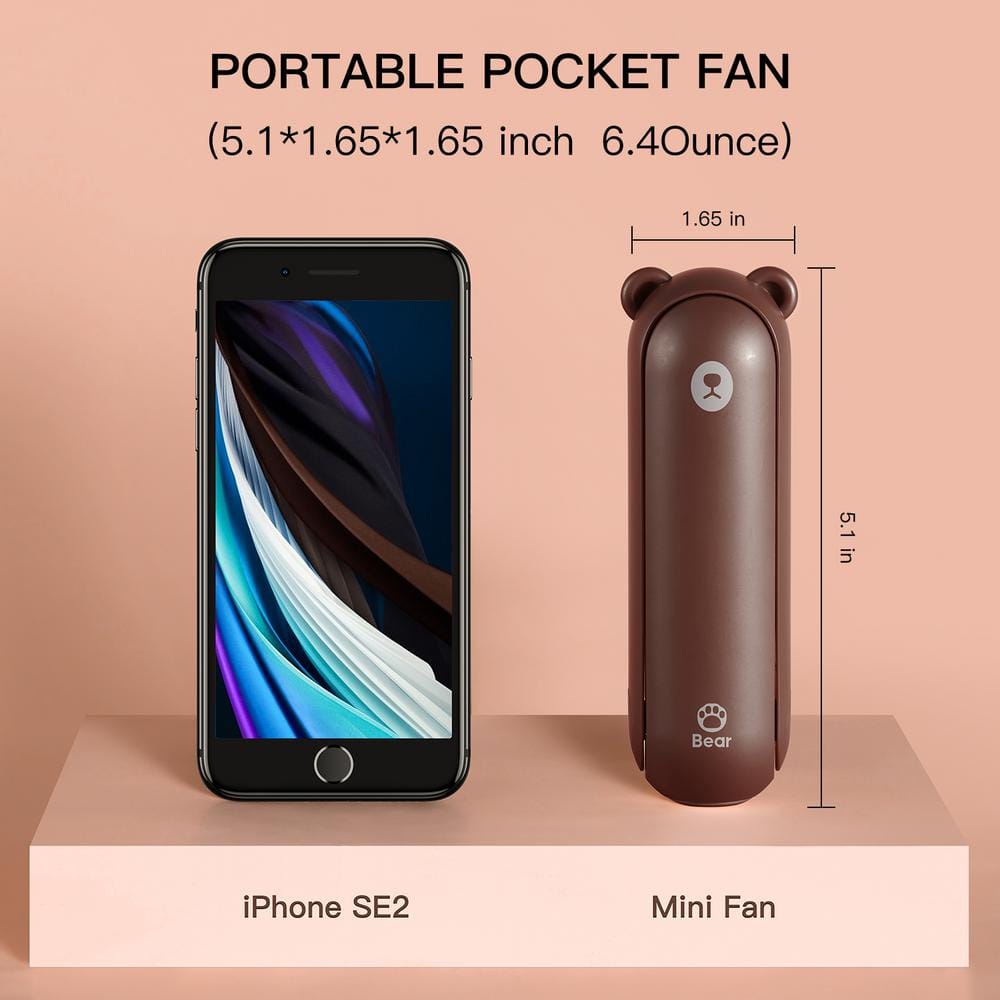 5 in. Personal Fan in Brown with 4500mAh Battery - Hercitys