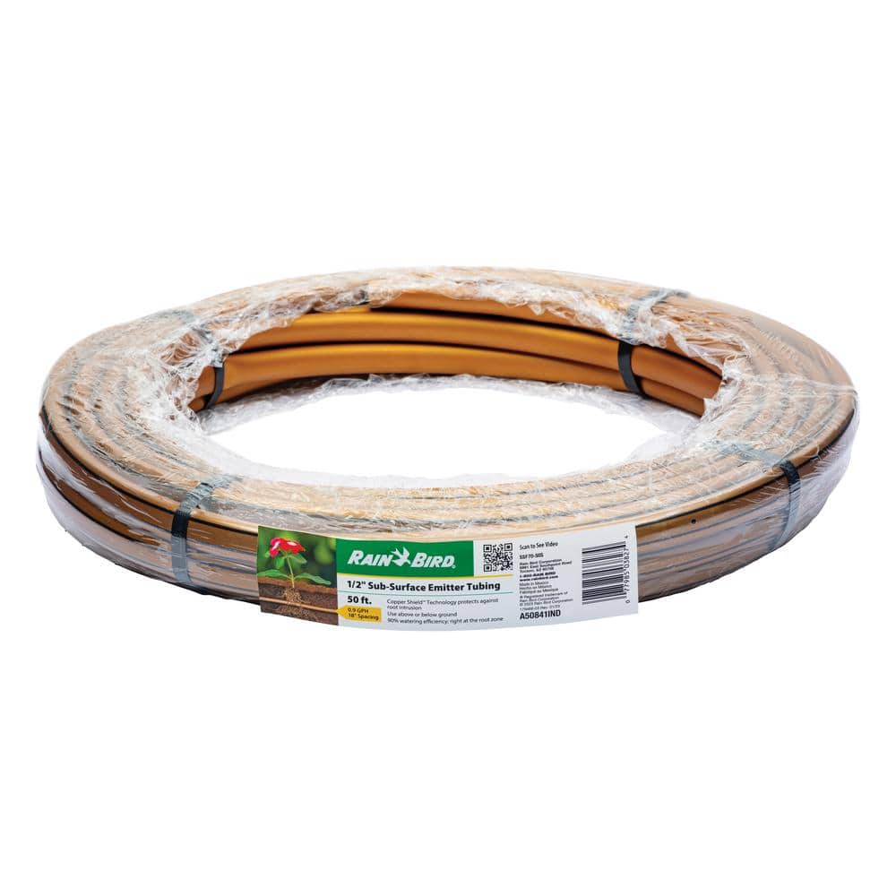 1/2 in. x 50 ft. Sub-Surface Drip Emitter Tubing with 18 in. Spacing - Hercitys