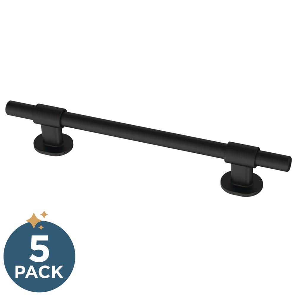 5-Pack Bar Adjusta-Pull Adjustable 1-3/8 to 5-6/15 (35-160 mm) Classic Matte Black Cabinet Drawer Pulls - Hercitys