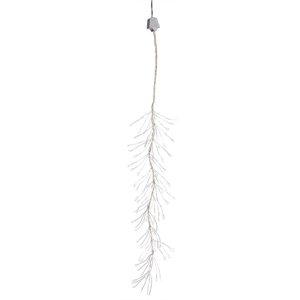 144-Light LED White Multi-Function Snow Falling Branch Christmas Lights with Silver/Gold Wire - Hercitys