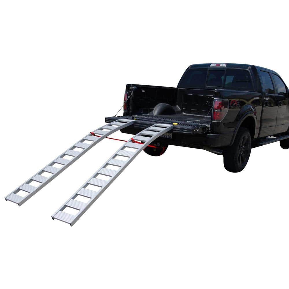 12 in. x 90 in. Aluminum Non-Folding Arched Ramp (1-Pair) - Hercitys