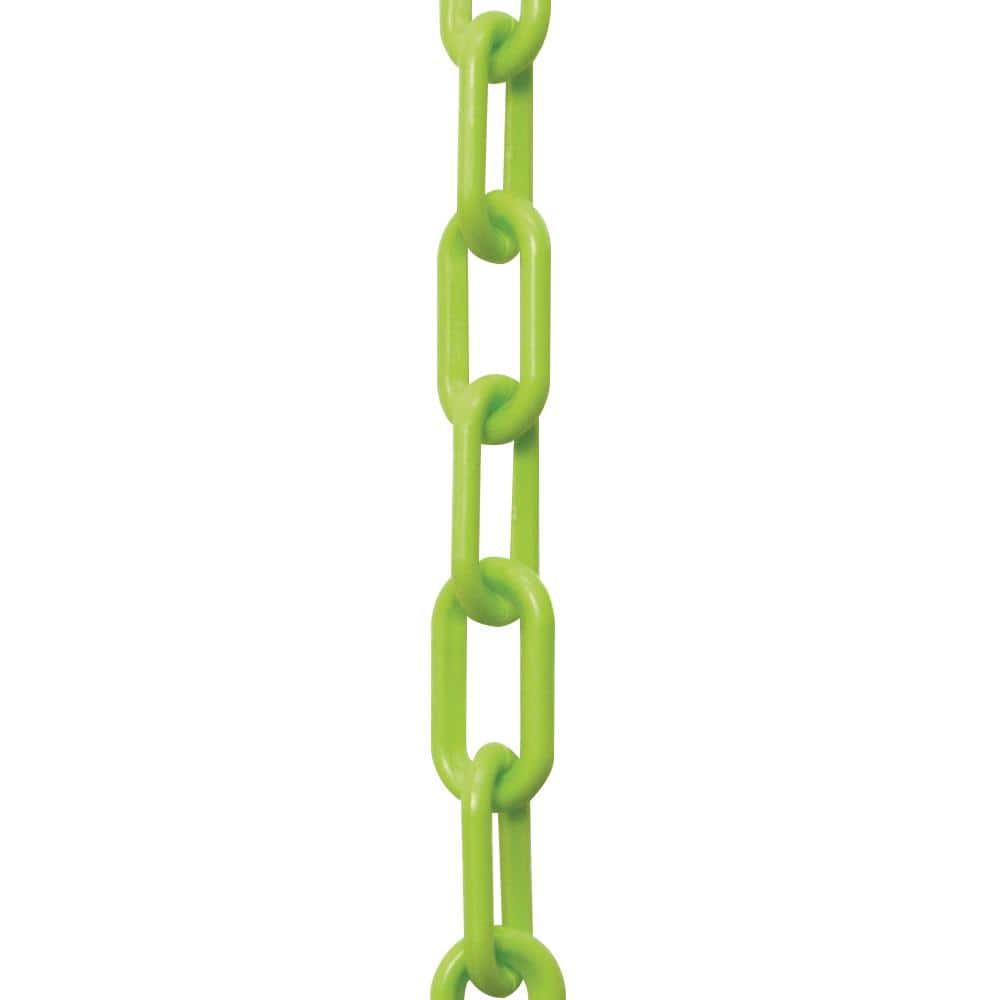 1.5 in. (#6, 38 mm) x 25 ft. Safety Green Plastic Chain - Hercitys