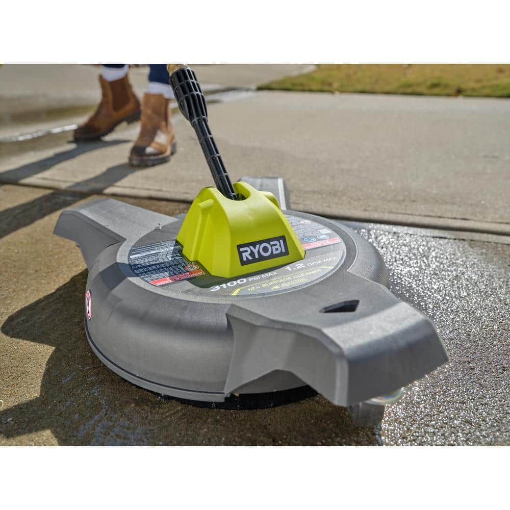 12 in. 3100 PSI Electric Pressure Washer Surface Cleaner with Caster Wheels - Hercitys