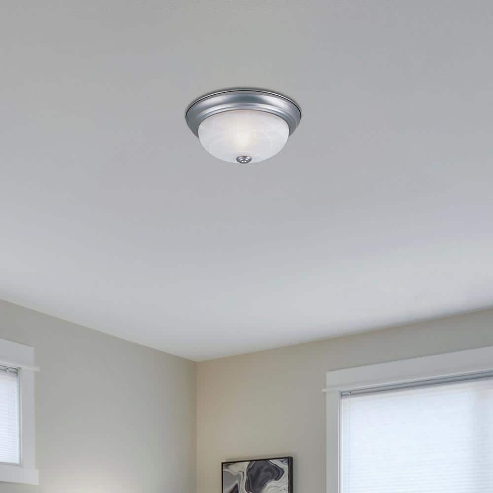 11 in. 2-Light Pewter Ceiling Light Flush Mount - Hercitys