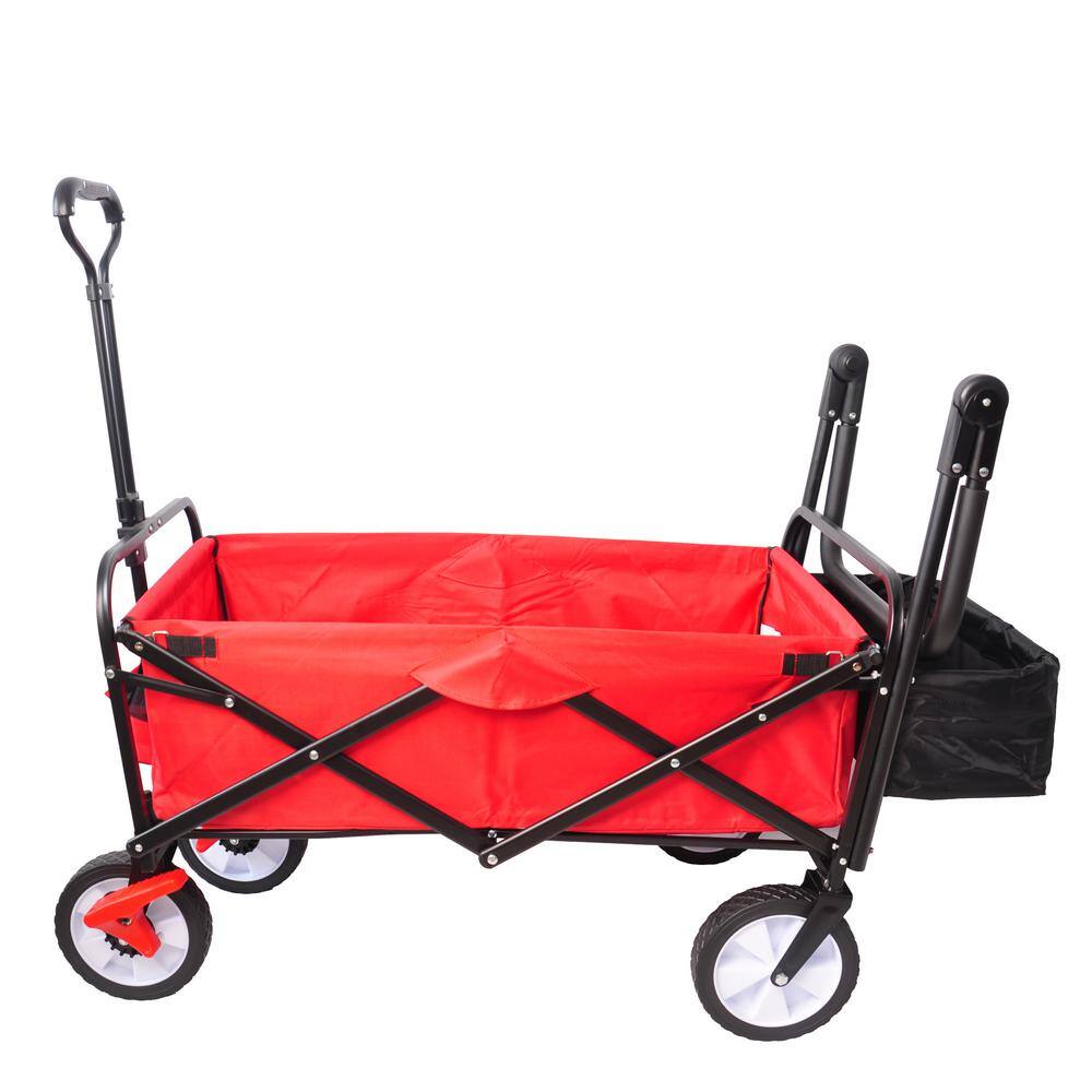 4 cu. ft. Steel Garden Cart 150 lbs. Load Collapsible Portable Foldable Outdoor Utility Folding Cart - Hercitys
