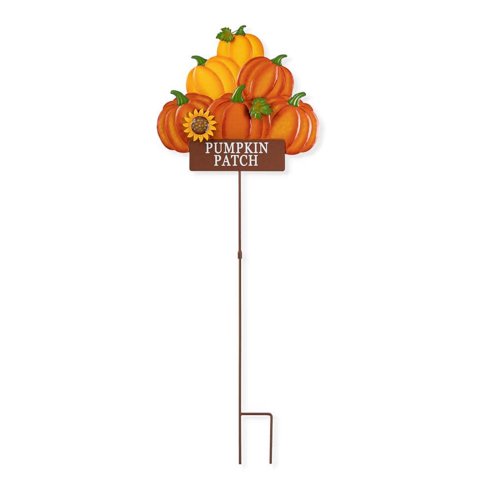 42 in. H Fall Metal Pumpkins Stack Yard Stake - Hercitys