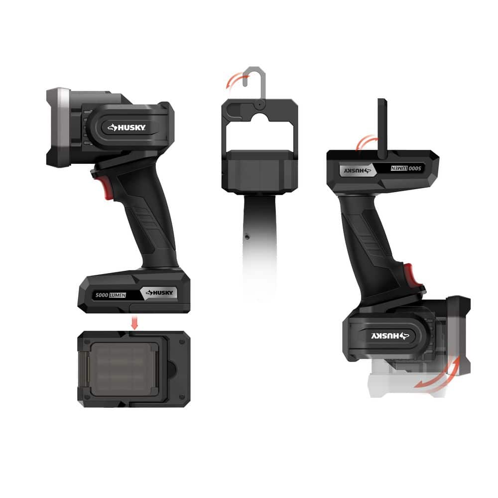 5000 Lumen Hybrid Power Swivel Rechargeable Spotlight - Hercitys