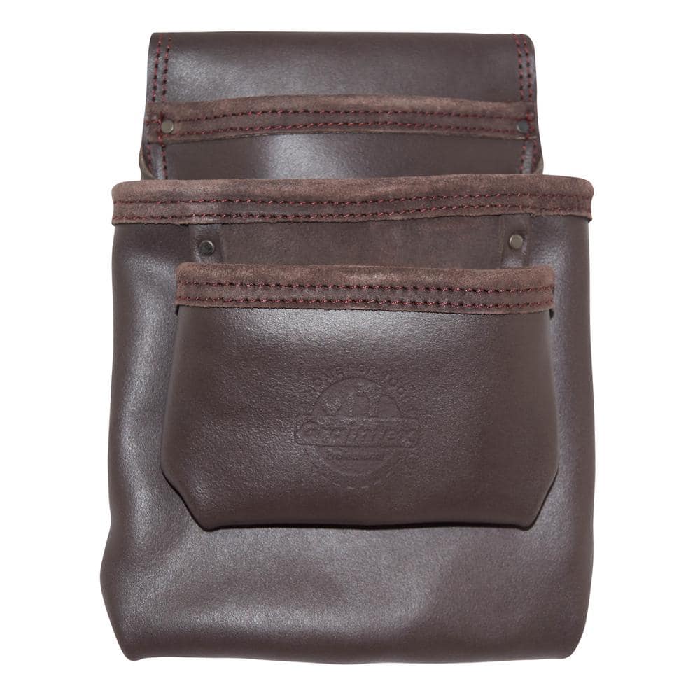 3-Pocket Oil Tanned Leather Nail and Tool Pouch - Hercitys