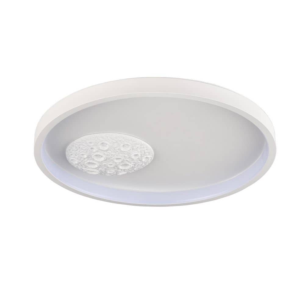 31 in. 1-Light White Flush Mount with No Glass Shade and No Bulbs Included 1-Pack - Hercitys