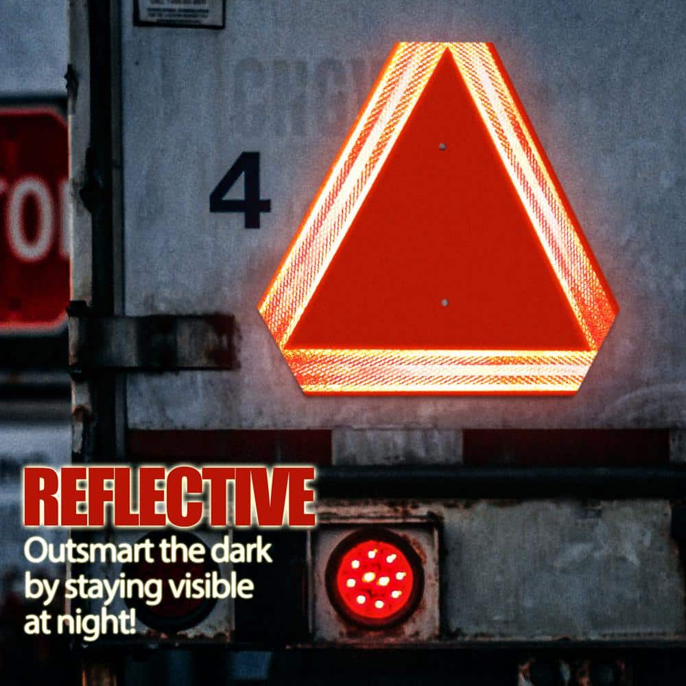 14 in. x 16 in. Aluminum Slow Moving Vehicle Sign – Highly Visible Triangle Safety Sign with Reflective Film - Hercitys