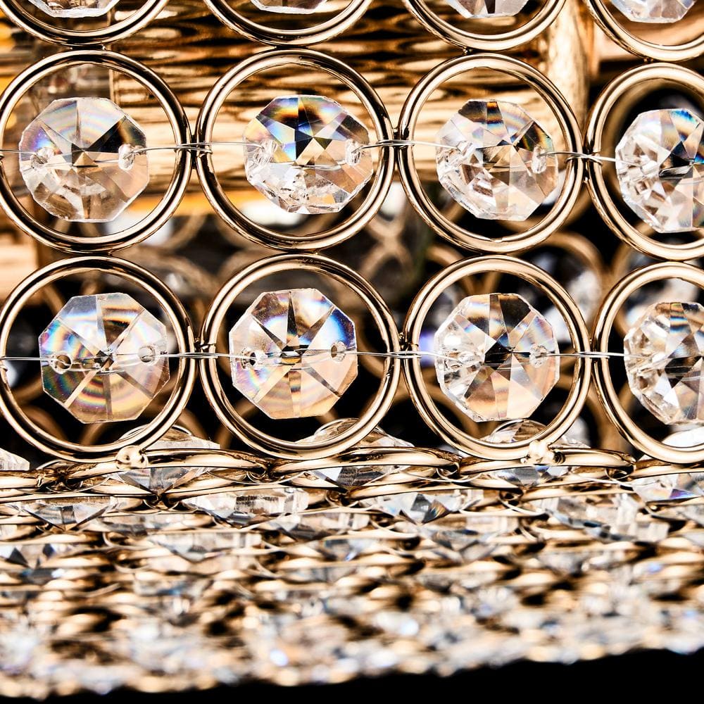 12 in. 2-Light Gold Crystal Flush Mount - Hercitys