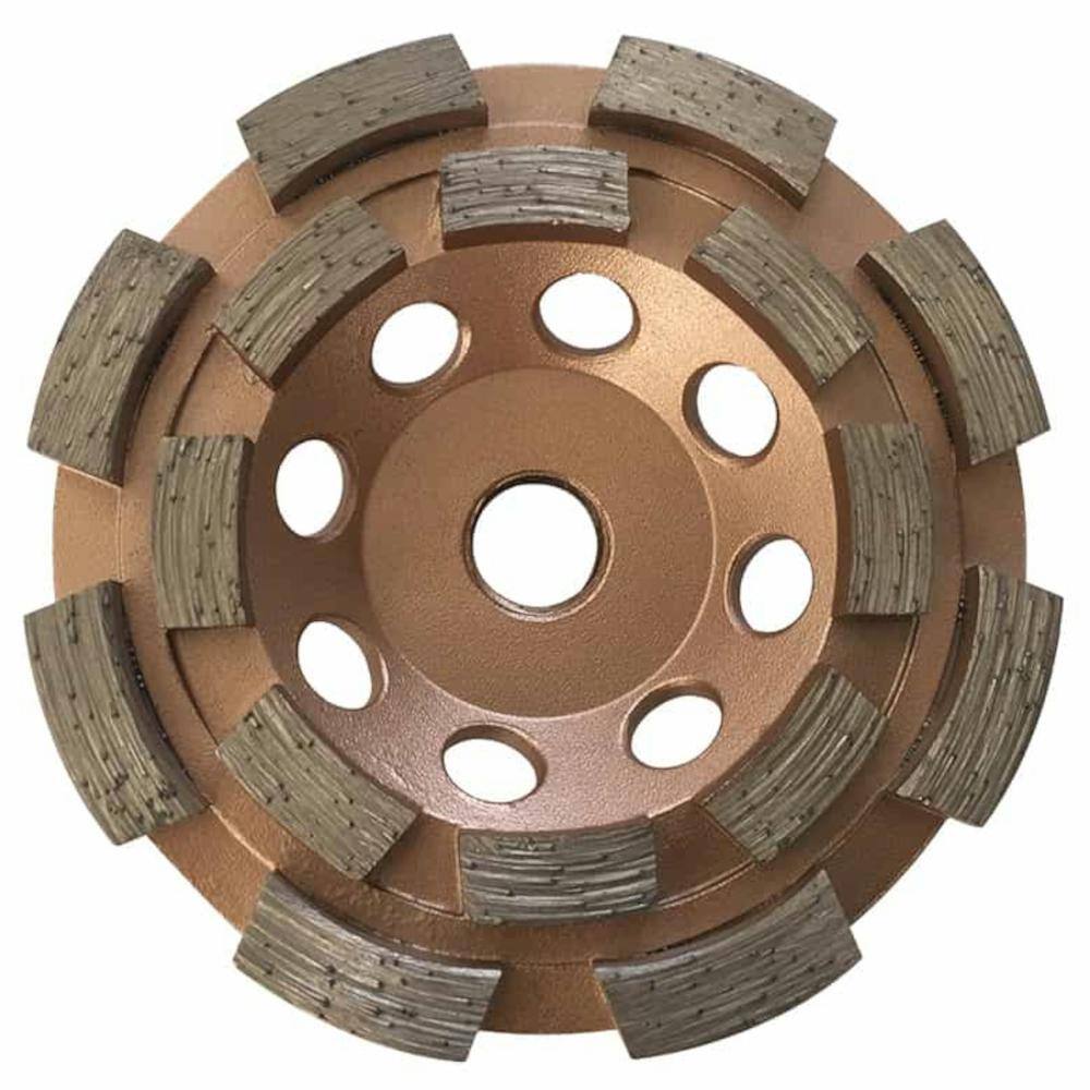 4 in. Diamond Grinding Wheel for Concrete and Masonry, 16 Double Row Turbo Segments, 5/8 in.-11 Threaded Arbor - Hercitys