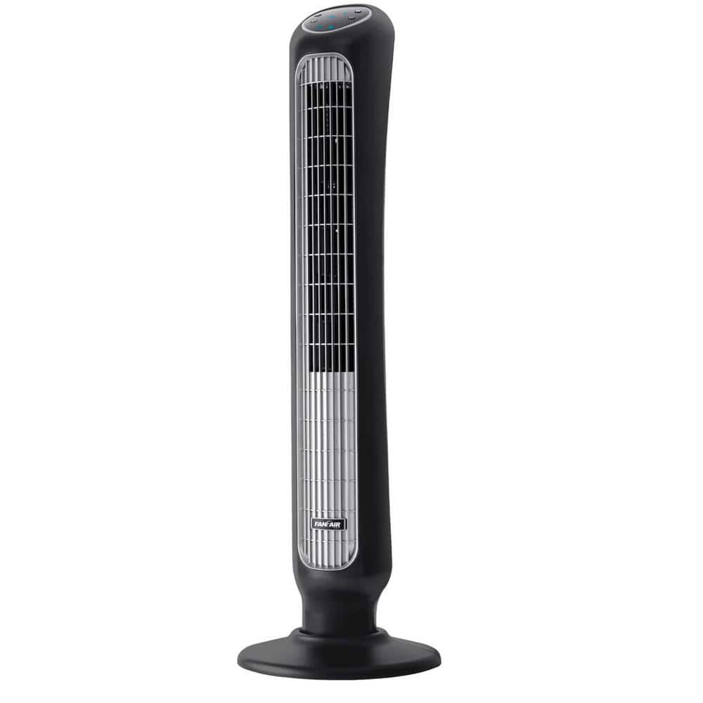 43 in. 5 Fan Speeds Tower Fan in Black with Oscillation - Hercitys
