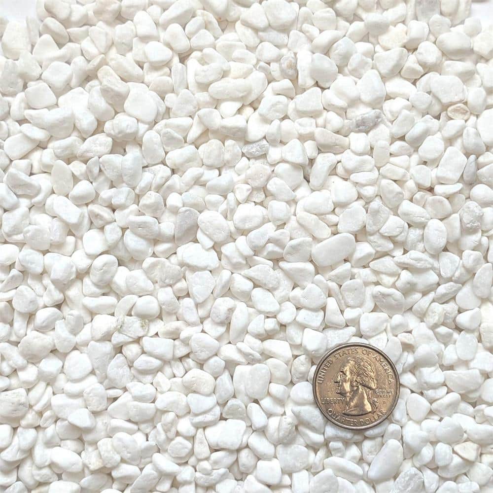 0.125 cu. ft. White Small Gravel 2 lbs. 1/5 in. Size Landscape Rocks - Hercitys