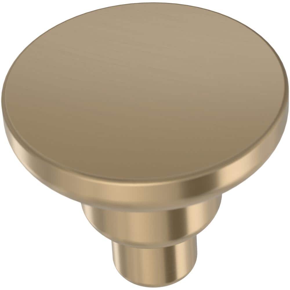 10-Pack Art Deco Streamline Round 1-3/16 in. (30 mm) Modern Champagne Bronze Cabinet Knobs - Hercitys