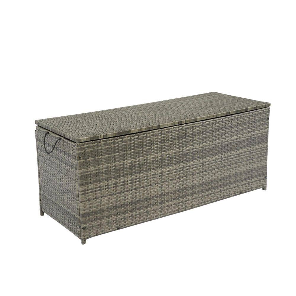 113 Gal. Gray Rattan Patio Deck Box - Hercitys