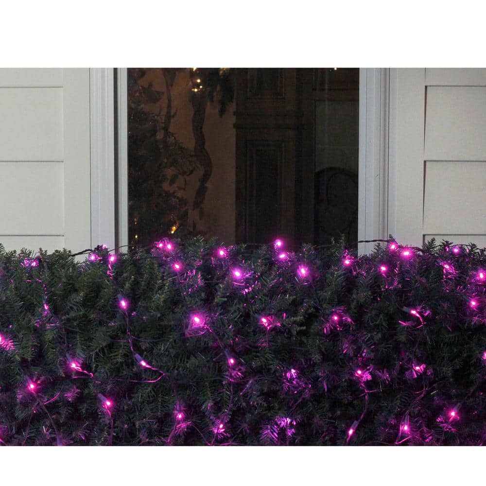 4 ft. x 6 ft. Pink LED Net Style Christmas Lights with Green Wire - Hercitys