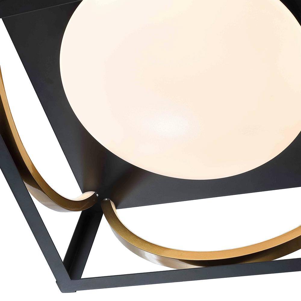 11.8 in. Matte Black and Brass Integrated LED Fixtures Ceiling Flush Mount Light Fixture - Hercitys