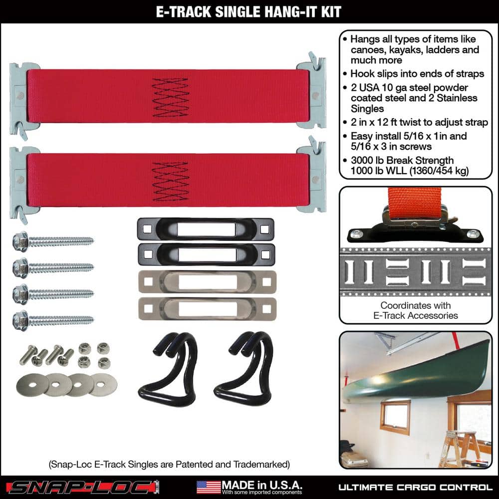 12 in. x 2 in. E-Track Strap Kit with Hooks and Fasteners - Hercitys