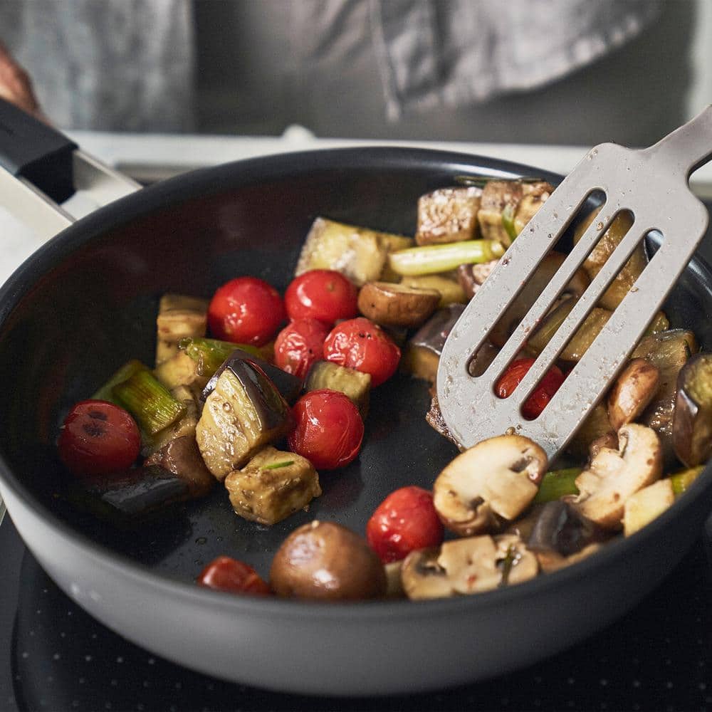 11 in. Grey Stainless Steel Ceramic Coated Nonstick Frying Pan - Hercitys