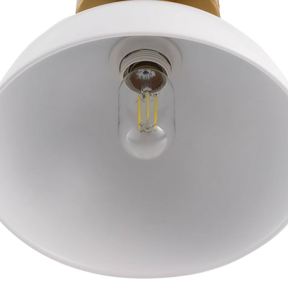 1-Light Matte White Semi-Flush Mount for Bedroom, E26 Base, No Bulbs Included (2-Pack) - Hercitys