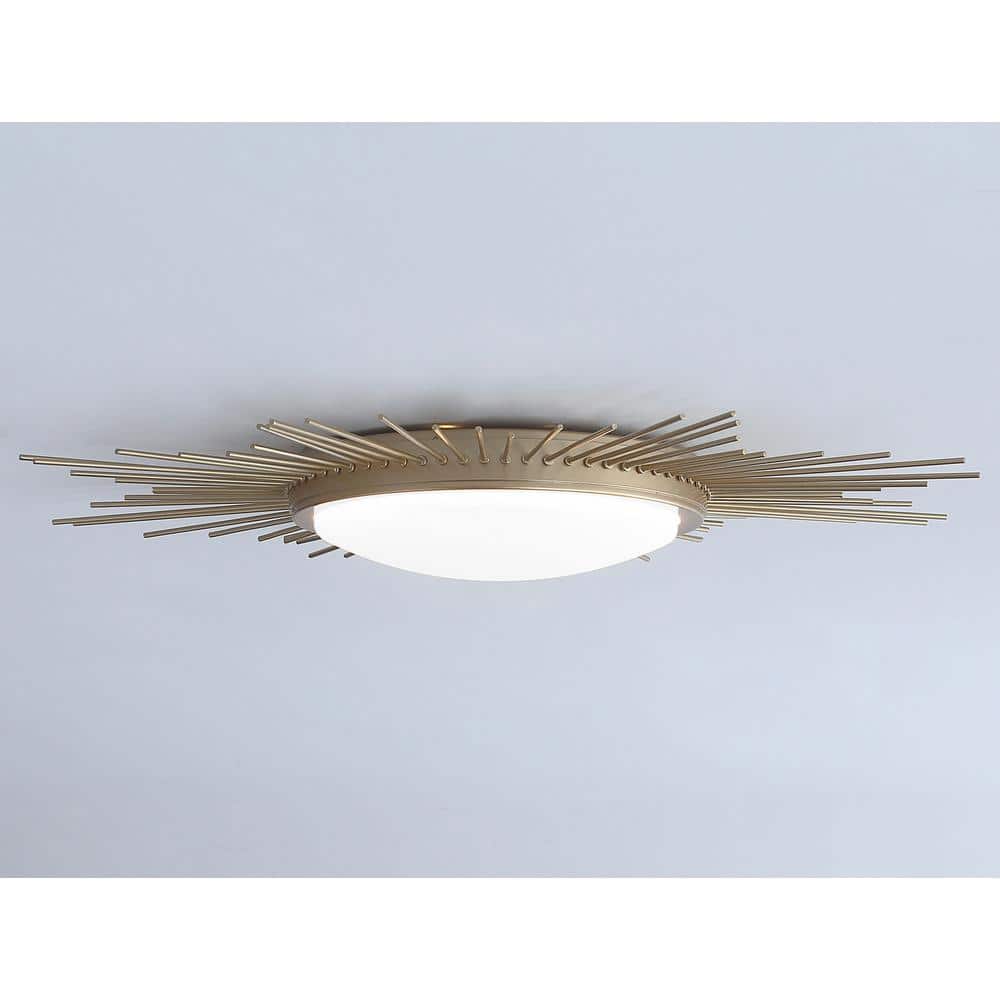 27.55 in. 1-Light Circle Creative Design Integrated LED Flush Mount Ceiling Lighting Fixtures - Hercitys