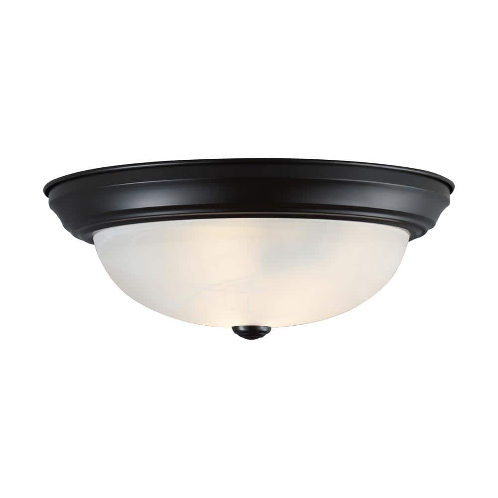 15 in. 3-Light ORB Transitional Flush Mount with Frosted Glass Shade and No Bulbs Included (1-Pack) - Hercitys