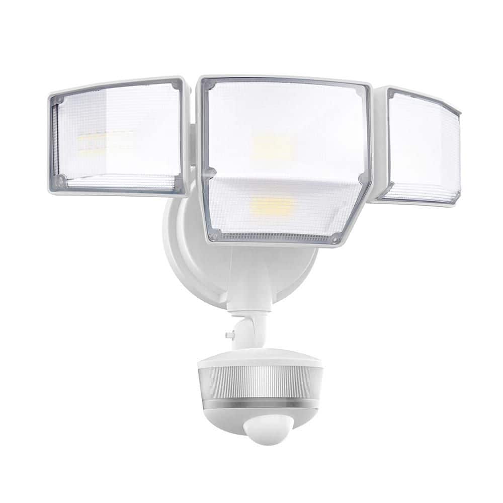 425-Watt equivalent 8000 Lumen 180° White Motion Sensing Dusk to Dawn Integrated LED Flood Light - Hercitys