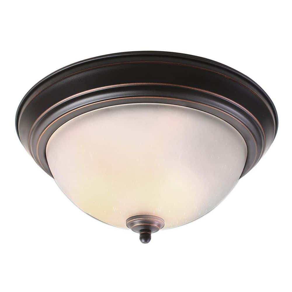 13 in. 2-Light Oil-Rubbed Bronze Flush Mount - Hercitys