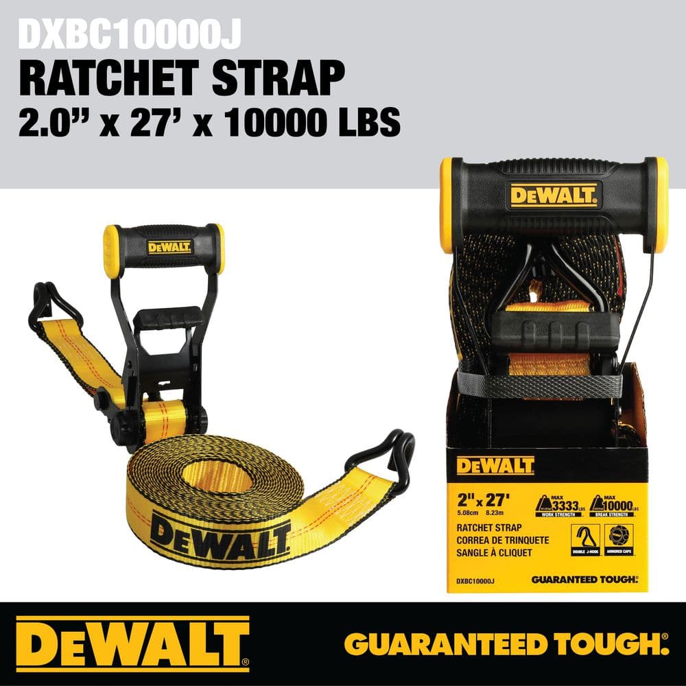2 in. x 27 ft. Heavy-Duty Ratchet Tie-Down Strap 10,000 lbs. Break Strength - Hercitys