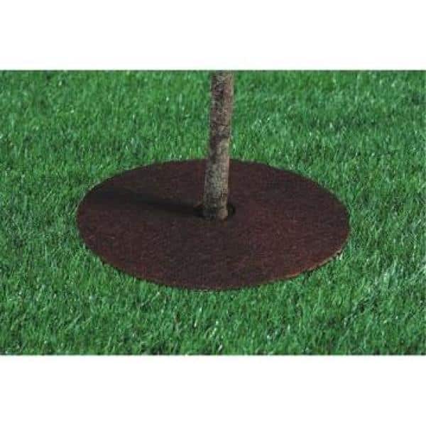 18 in. Dia Coconut Fiber Tree Protection Weed Mat Edging (3-Pack) - Hercitys