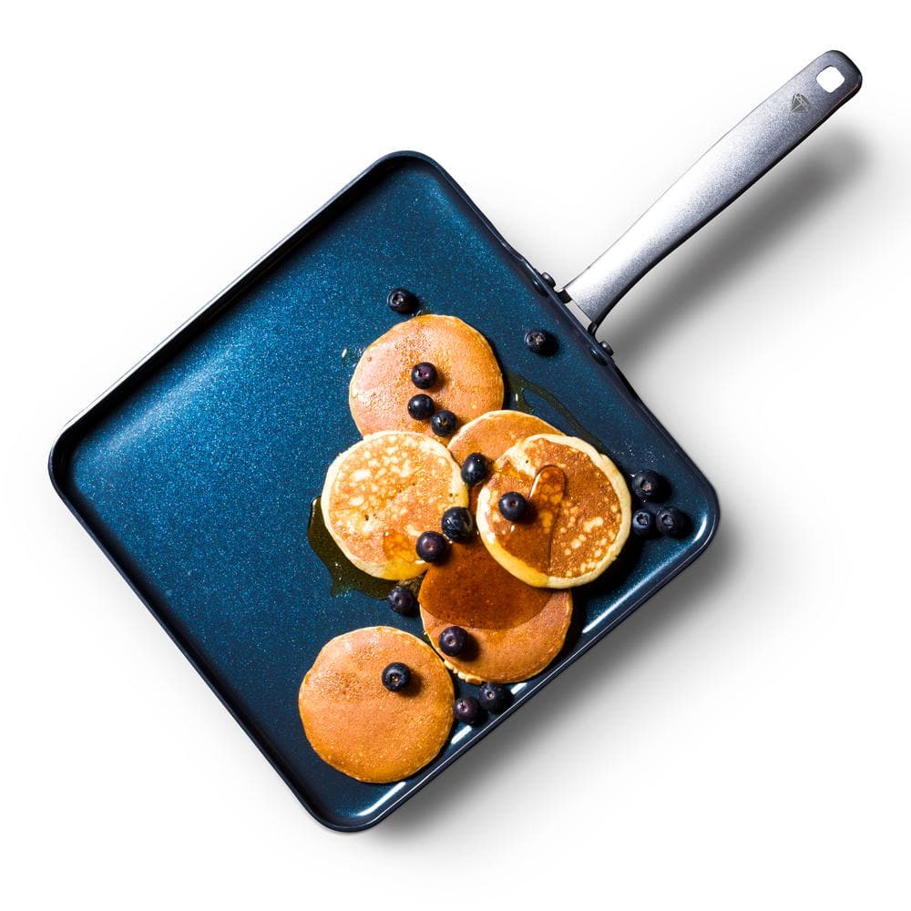 11 in. Aluminum Ceramic Nonstick Griddle in Blue - Hercitys