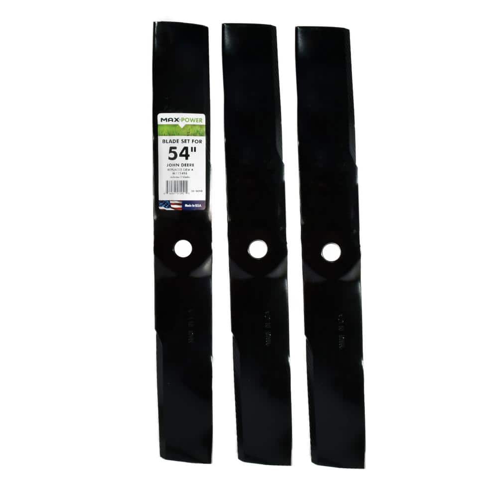 3 Blade Set for Many 54 in. Cut John Deere Mowers Replaces OEM #’s M115496 and 50-4395 - Hercitys