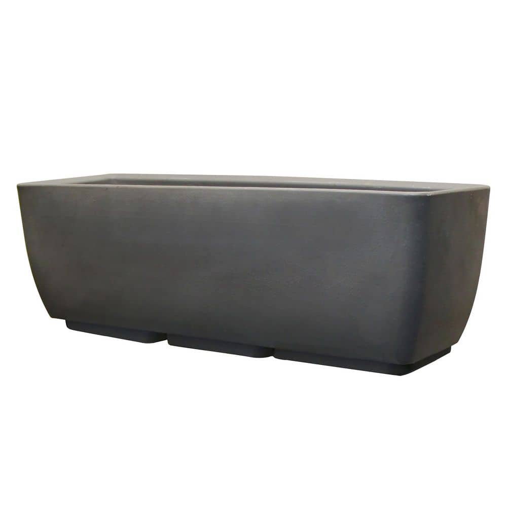 30 in. x 10 in. Indoor/Outdoor Graphite Polyethylene Rectangular Planter - Hercitys