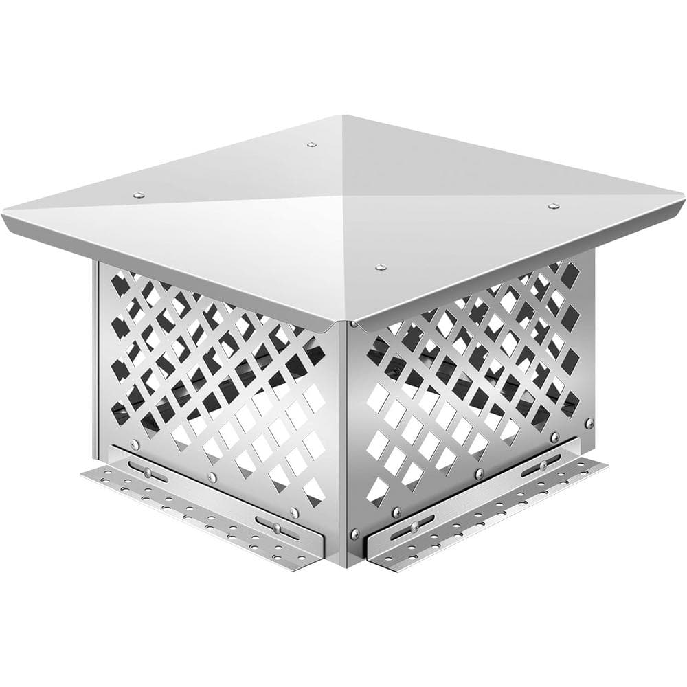 13 in. x 13 in. Square Adjustable Mesh Chimney Cap in Stainless Steel - Hercitys
