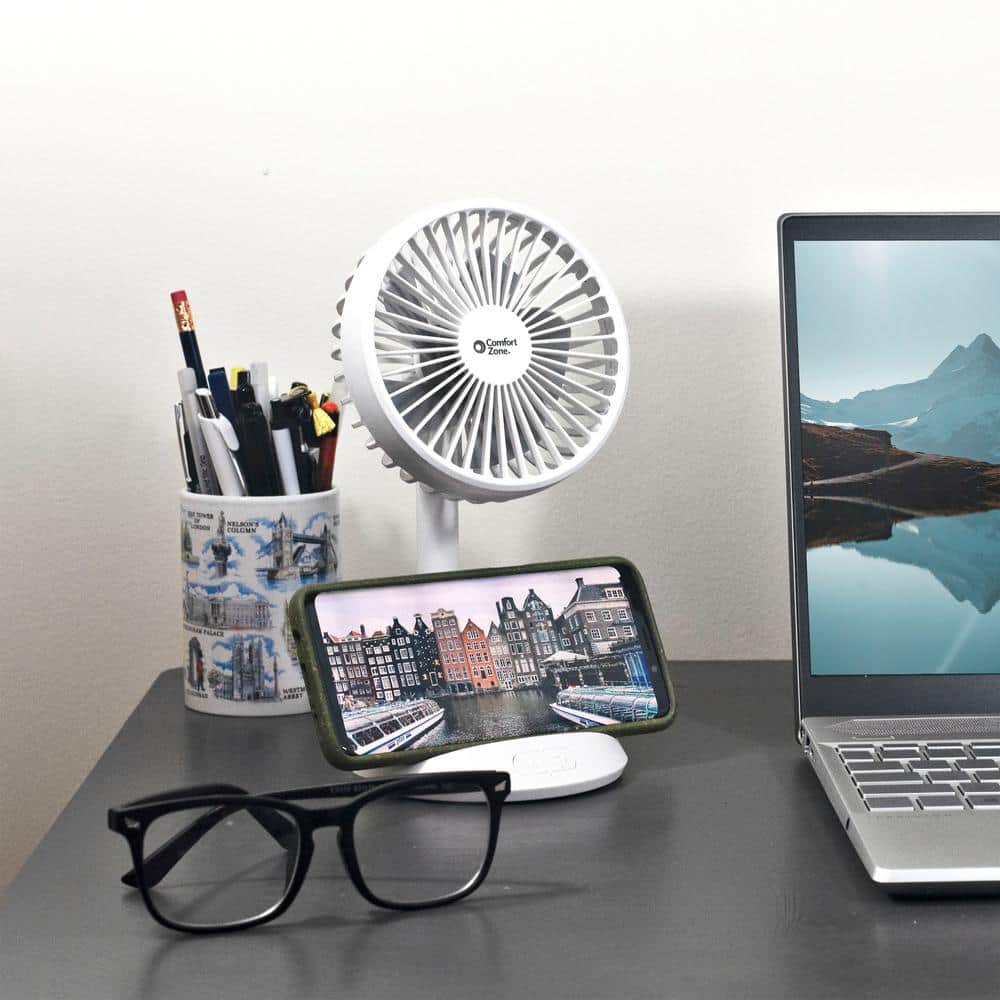 4 in. 3-Speed Personal Fan with Phone Charger - Hercitys