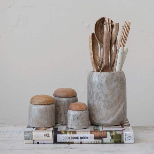 1-Piece Beige Marble Bottle Holder - Hercitys