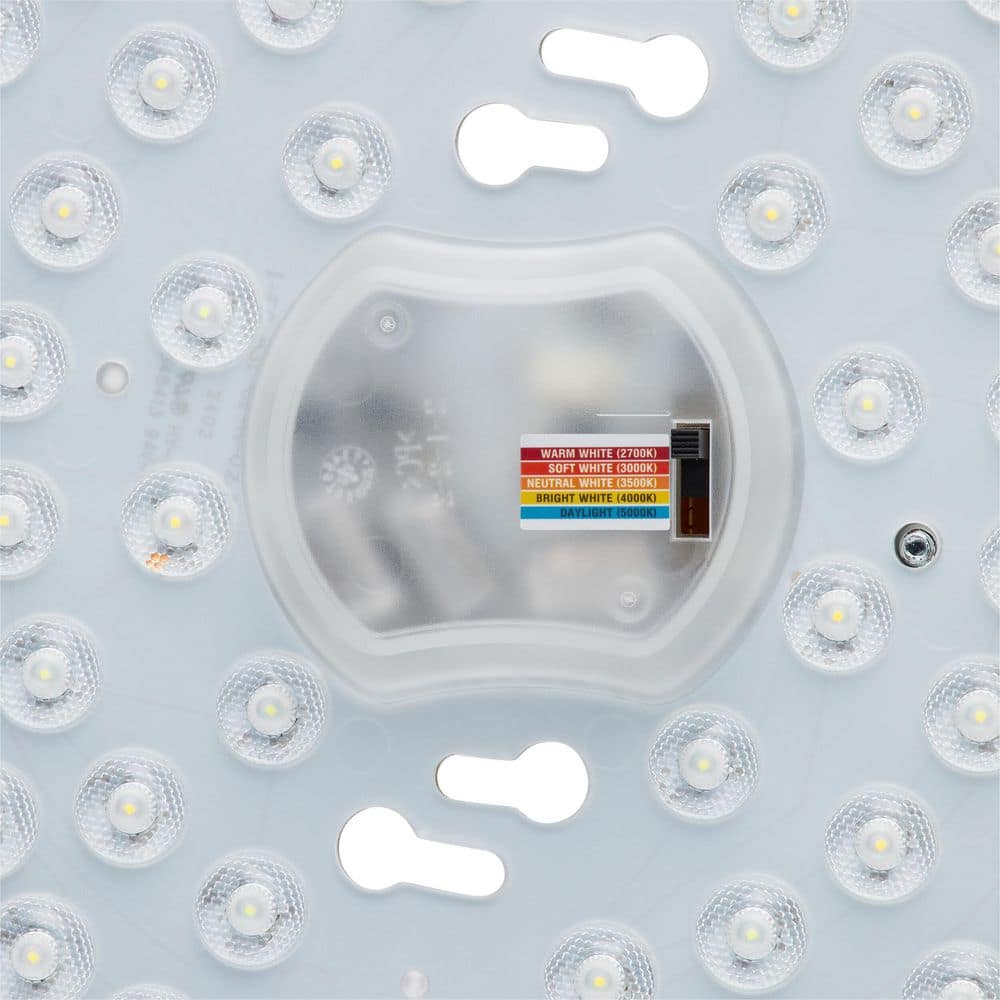 12 in. Light Matte Black and White Adjustable CCT Integrated LED Ceiling Flush Mount Fixture with Interchangeable Trim - Hercitys