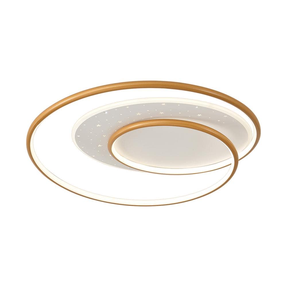 19.68 in. Gold Modern Simple Style Selectable LED Flush Mount Ceiling Light with Remote Control - Hercitys
