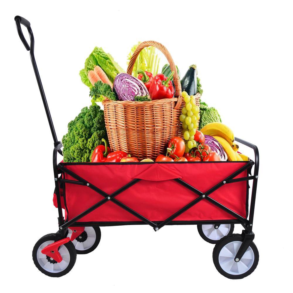 3.6 cu. ft. Metal Garden Cart, Red - Hercitys