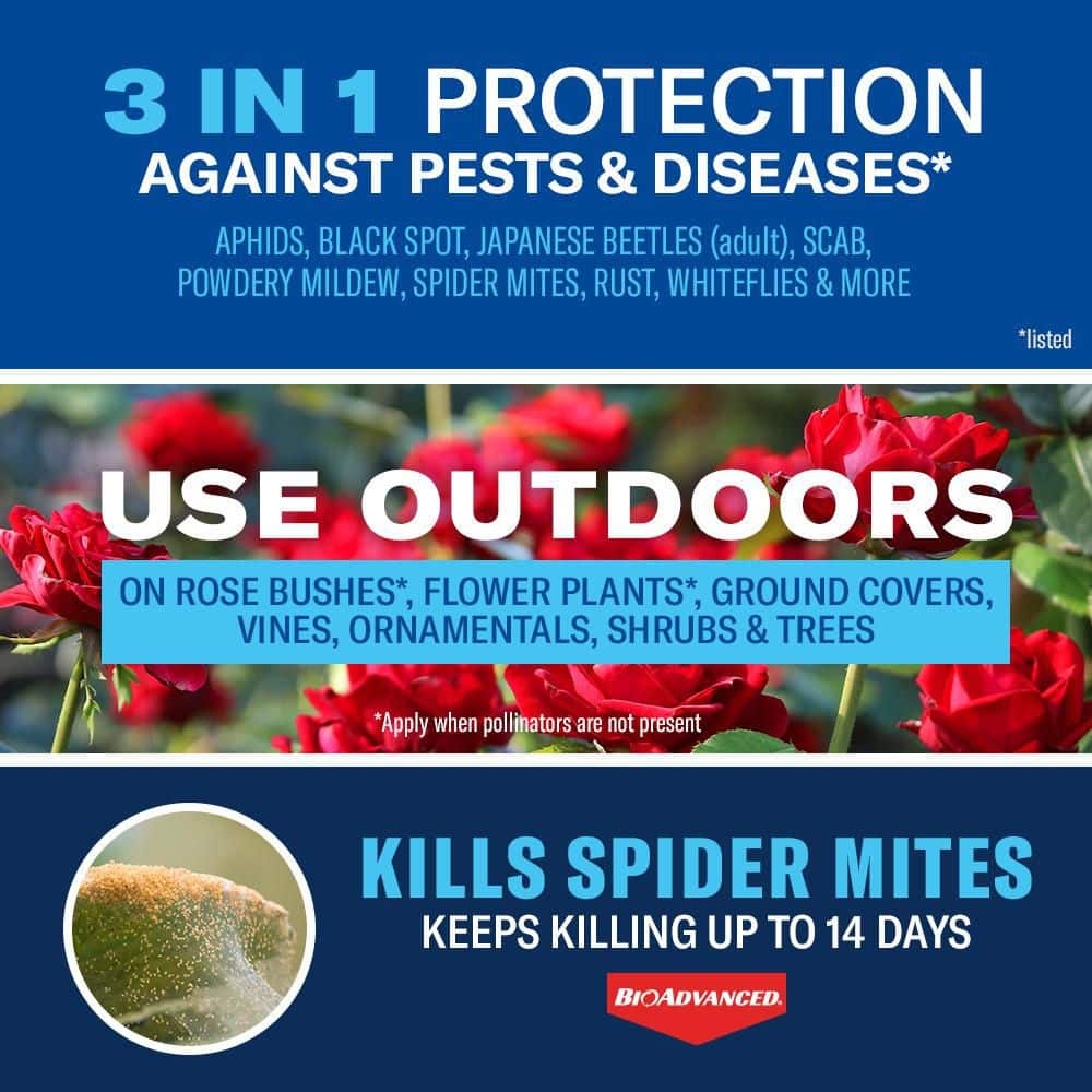 1 Gal Ready-To-Use All-in-One Rose and Flower Plant Spray 3-in-1 Insect Killer, Disease and Mite Control - Hercitys