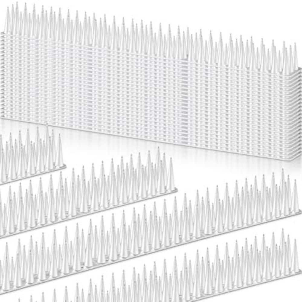 12 Pack Plastic Bird Spike, 17 ft. Security Fence Spikes, Anti-Climb Spikes for Outdoor Walls and Fences - Hercitys