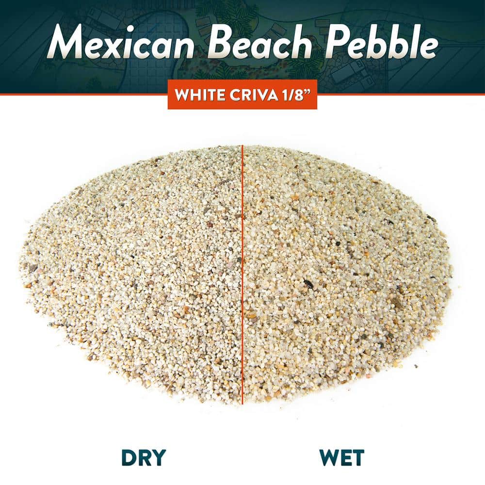 0.25 cu. ft. 1/8 in. White Criva Mexican Beach Pebble Smooth Round Rock for Gardens, Landscapes and Ponds - Hercitys